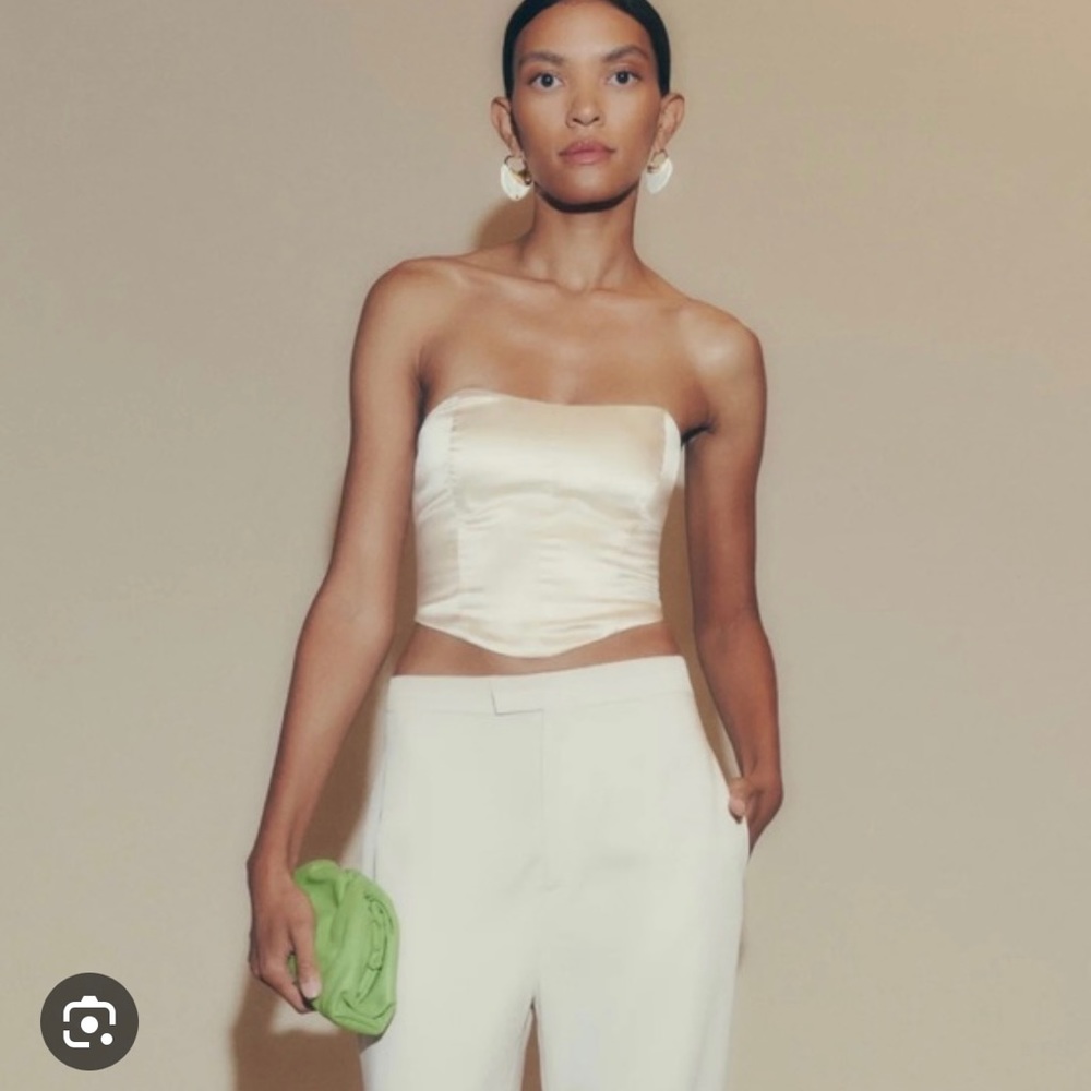 Reformation Ivory Silk Maia Top - Tags on